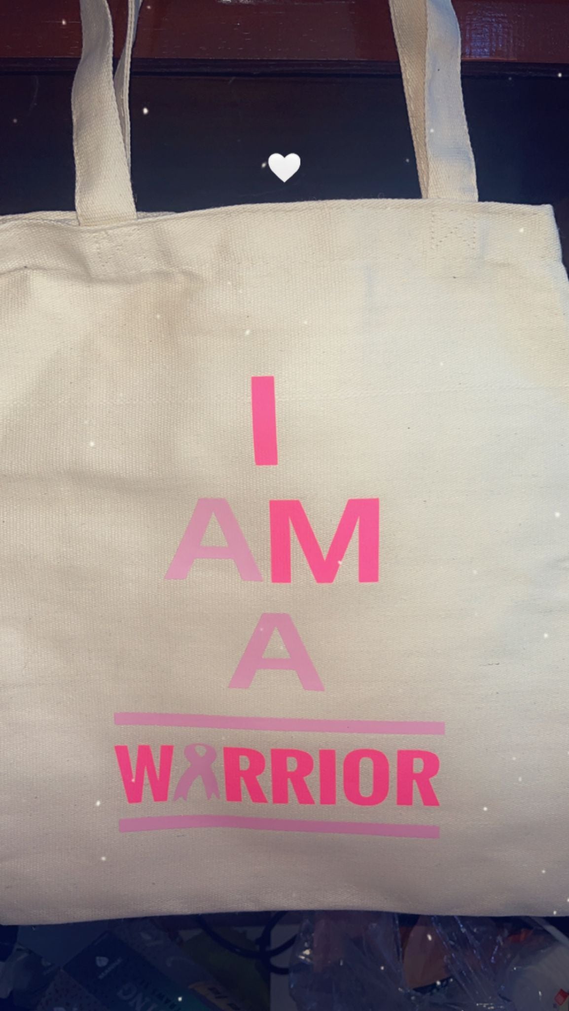 I am A Warrior Breast Cancer Awareness Tote