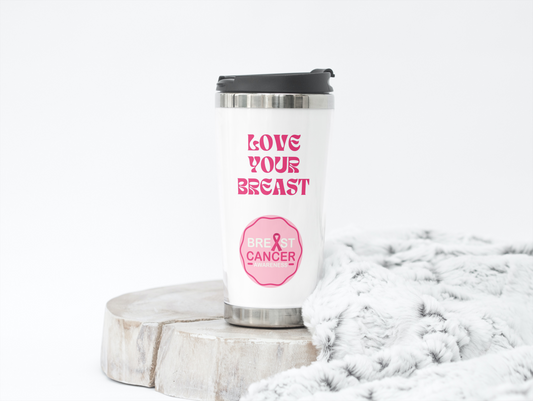 Cancer Awareness Month Tumbler - Love Your Breast